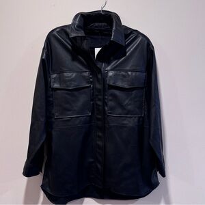 NWT, Zara’s! Black great faux leather M shirt/jacket!